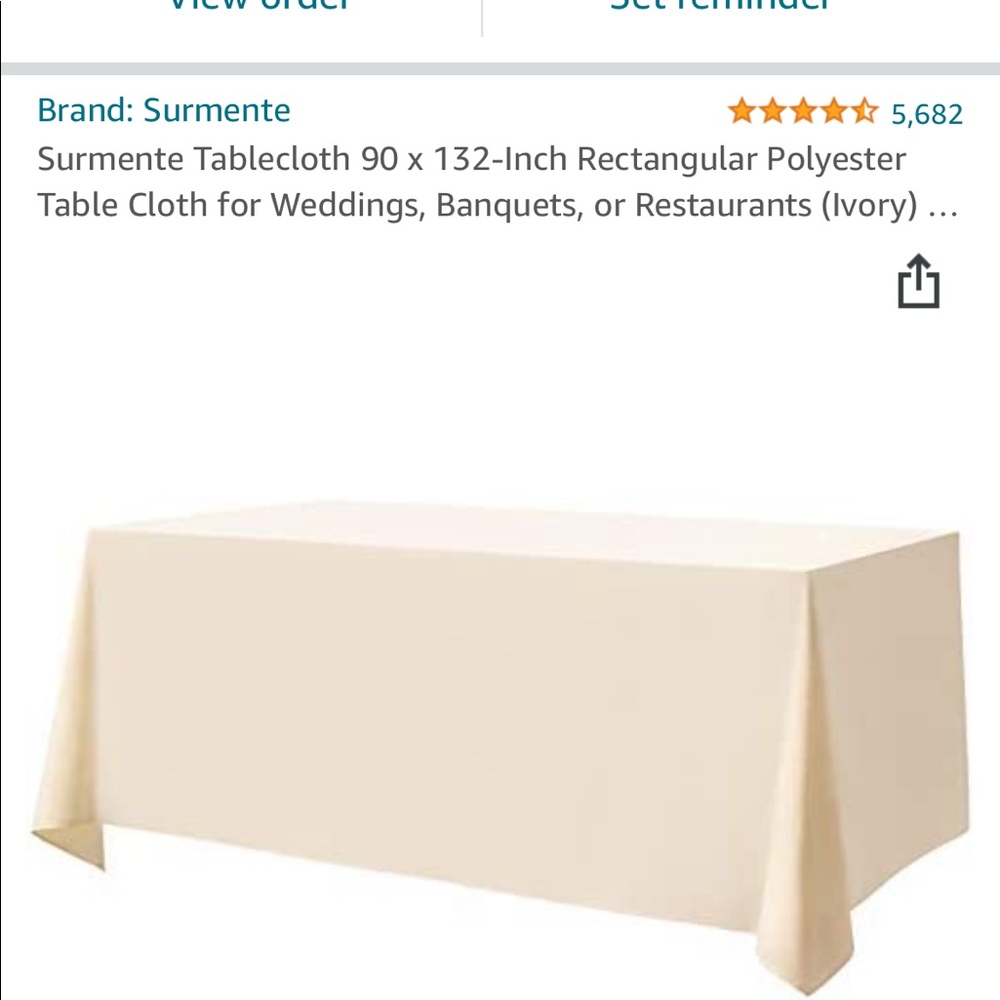 90x132 inch ivory tablecloth